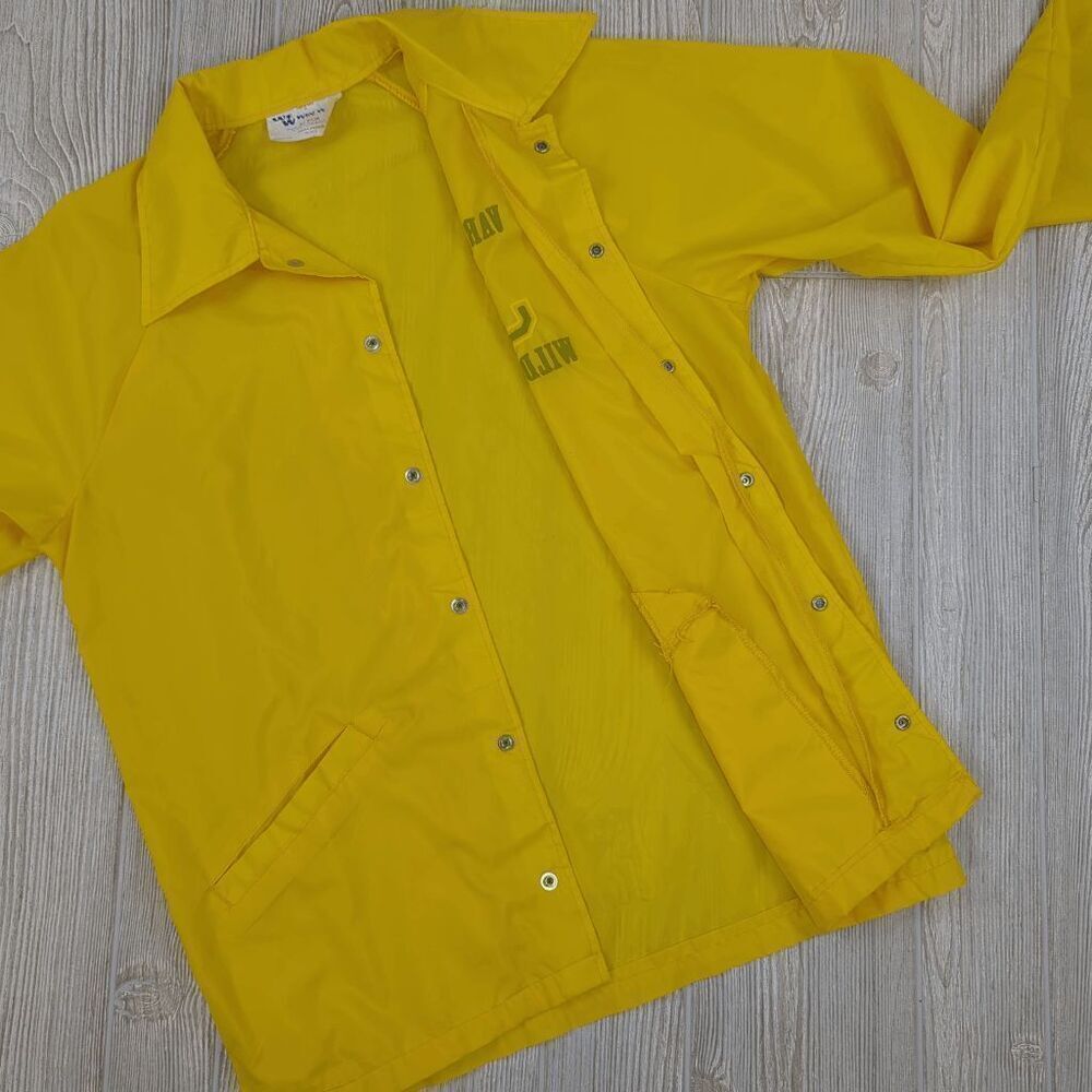 Vintage Yellow Windbreaker Varsity Wildcats Unlined Jacket Size Medium - Picture 8 of 8